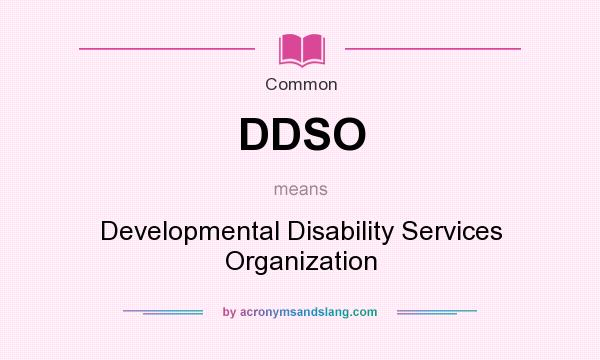 What does DDSO mean? It stands for Developmental Disability Services Organization