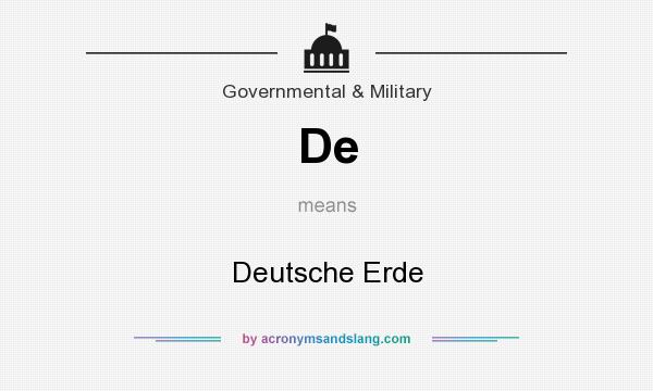 What does De mean? It stands for Deutsche Erde