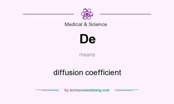 What does De mean? It stands for diffusion coefficient