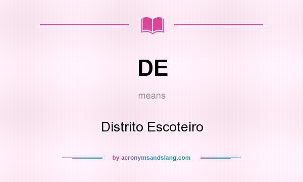 What does DE mean? It stands for Distrito Escoteiro