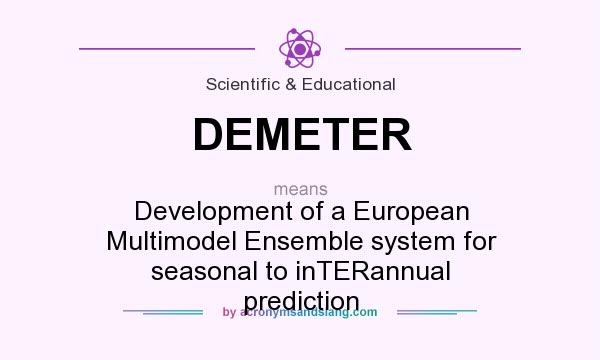 What does DEMETER mean? It stands for Development of a European Multimodel Ensemble system for seasonal to inTERannual prediction
