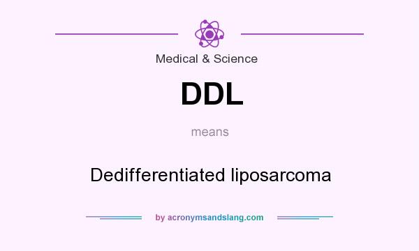 What does DDL mean? It stands for Dedifferentiated liposarcoma