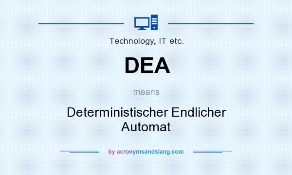 What does DEA mean? It stands for Deterministischer Endlicher Automat