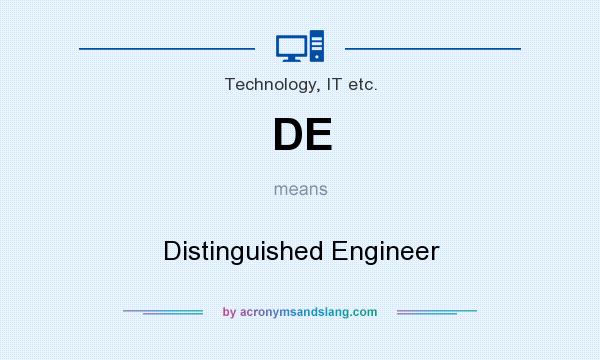 What does DE mean? It stands for Distinguished Engineer
