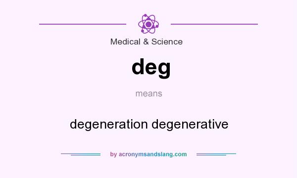 What does deg mean? It stands for degeneration degenerative