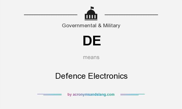 What does DE mean? It stands for Defence Electronics