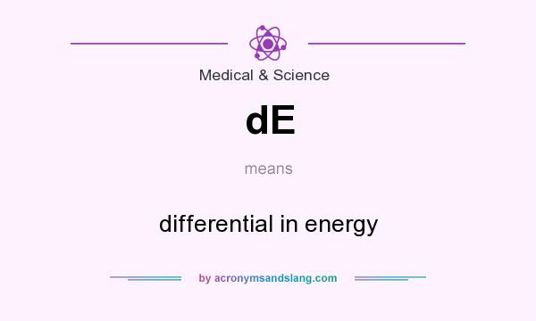 What does dE mean? It stands for differential in energy
