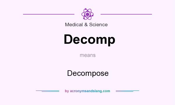 What does Decomp mean? It stands for Decompose