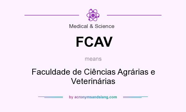 What does FCAV mean? It stands for Faculdade de Ciências Agrárias e Veterinárias
