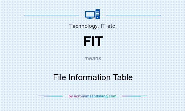 What does FIT mean? It stands for File Information Table