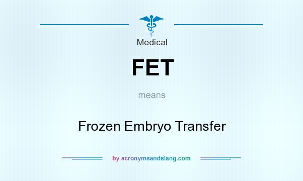 What does FET mean? It stands for Frozen Embryo Transfer