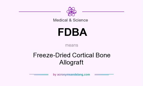 What does FDBA mean? It stands for Freeze-Dried Cortical Bone Allograft