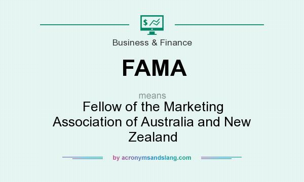 What does FAMA mean? It stands for Fellow of the Marketing Association of Australia and New Zealand