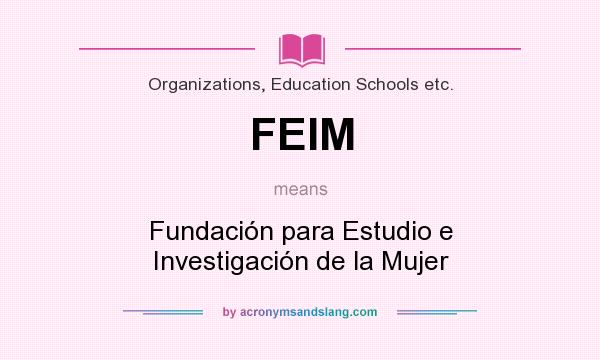 What does FEIM mean? It stands for Fundación para Estudio e Investigación de la Mujer