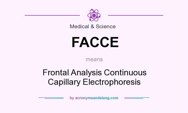 What does FACCE mean? It stands for Frontal Analysis Continuous Capillary Electrophoresis