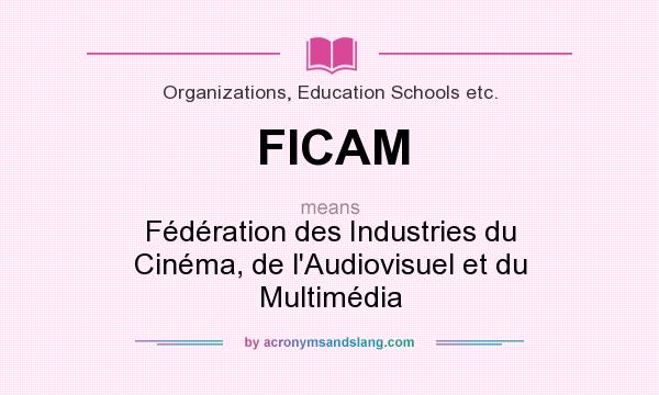 What does FICAM mean? It stands for Fédération des Industries du Cinéma, de l`Audiovisuel et du Multimédia