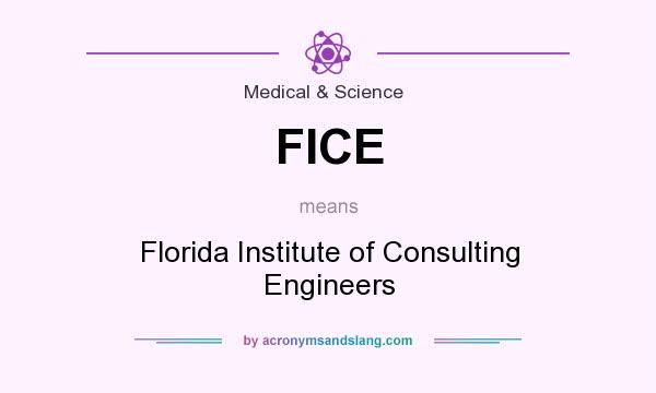 What does FICE mean? It stands for Florida Institute of Consulting Engineers