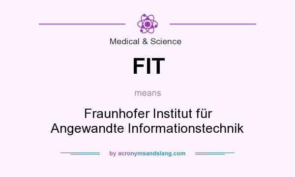 What does FIT mean? It stands for Fraunhofer Institut für Angewandte Informationstechnik