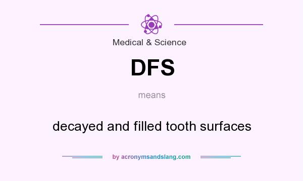 What does DFS mean? It stands for decayed and filled tooth surfaces