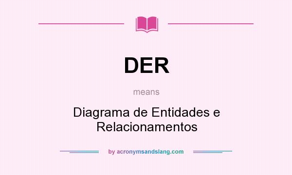 What does DER mean? It stands for Diagrama de Entidades e Relacionamentos