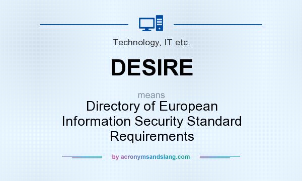 What does DESIRE mean? It stands for Directory of European Information Security Standard Requirements