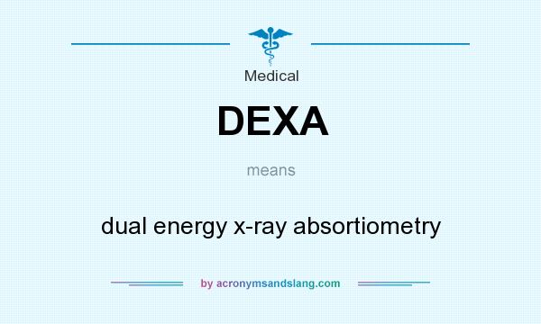 What does DEXA mean? It stands for dual energy x-ray absortiometry