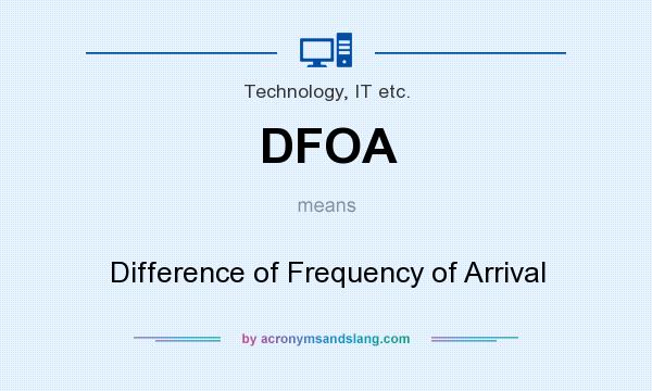 What does DFOA mean? It stands for Difference of Frequency of Arrival