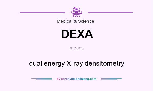 What does DEXA mean? It stands for dual energy X-ray densitometry