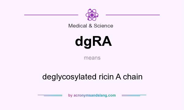 What does dgRA mean? It stands for deglycosylated ricin A chain