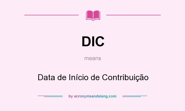What does DIC mean? It stands for Data de Início de Contribuição