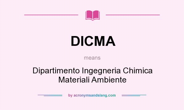 What does DICMA mean? It stands for Dipartimento Ingegneria Chimica Materiali Ambiente