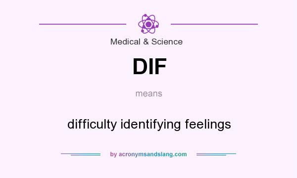 What does DIF mean? It stands for difficulty identifying feelings