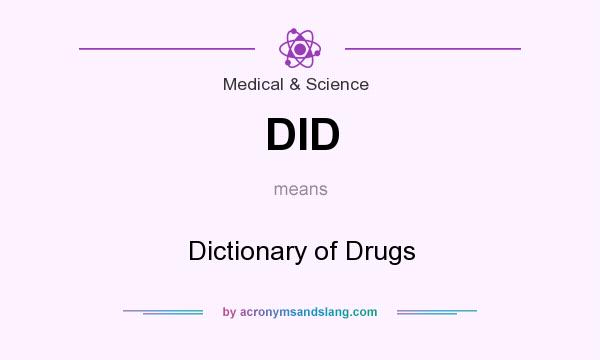 What does DID mean? It stands for Dictionary of Drugs