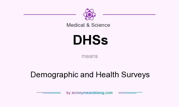 What does DHSs mean? It stands for Demographic and Health Surveys