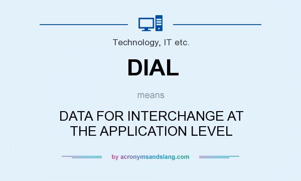 What does DIAL mean? It stands for DATA FOR INTERCHANGE AT THE APPLICATION LEVEL