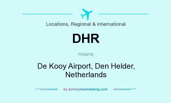 What does DHR mean? It stands for De Kooy Airport, Den Helder, Netherlands