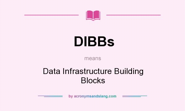 What does DIBBs mean? It stands for Data Infrastructure Building Blocks