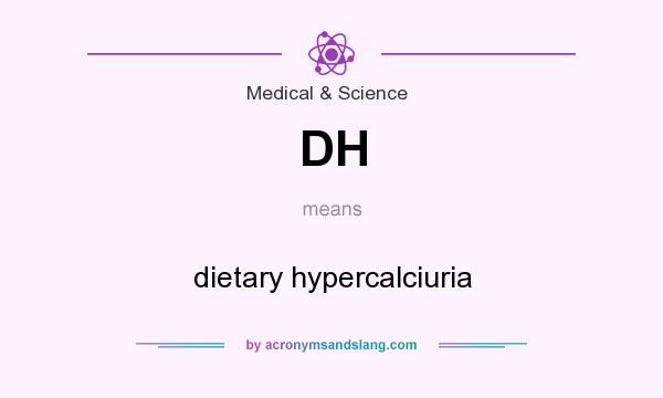 What does DH mean? It stands for dietary hypercalciuria