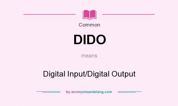 What does DIDO mean? It stands for Digital Input/Digital Output