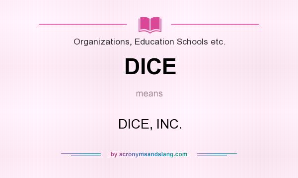 What does DICE mean? It stands for DICE, INC.