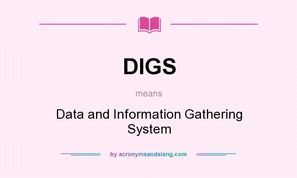 What does DIGS mean? It stands for Data and Information Gathering System