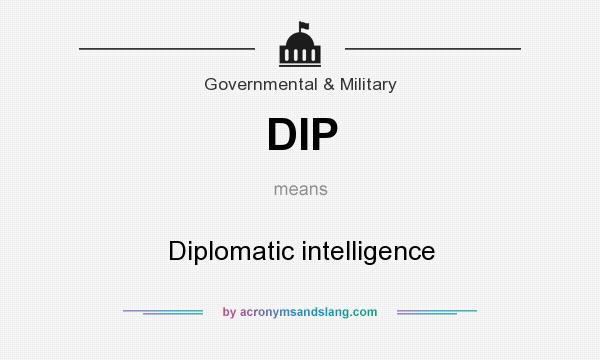 What does DIP mean? It stands for Diplomatic intelligence