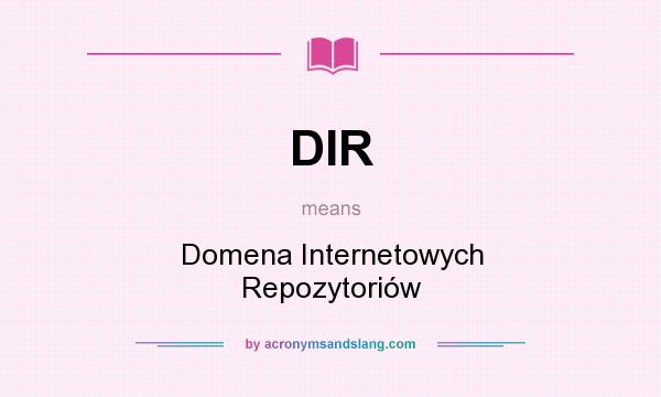 What does DIR mean? It stands for Domena Internetowych Repozytoriów
