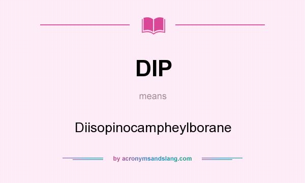 What does DIP mean? It stands for Diisopinocampheylborane
