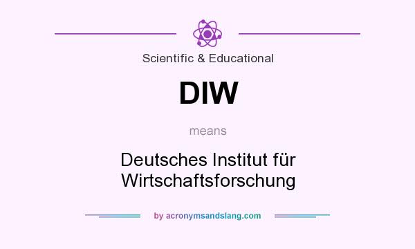 What does DIW mean? It stands for Deutsches Institut für Wirtschaftsforschung