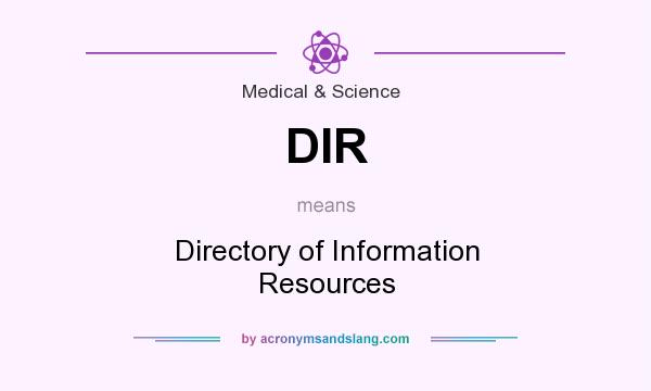What does DIR mean? It stands for Directory of Information Resources