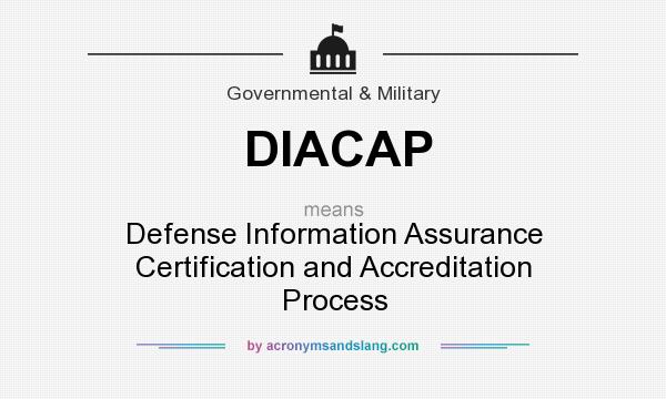 What does DIACAP mean? It stands for Defense Information Assurance Certification and Accreditation Process