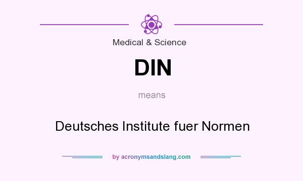 What does DIN mean? It stands for Deutsches Institute fuer Normen