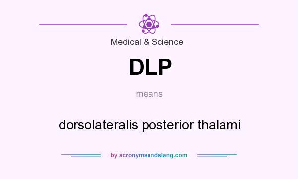 What does DLP mean? It stands for dorsolateralis posterior thalami