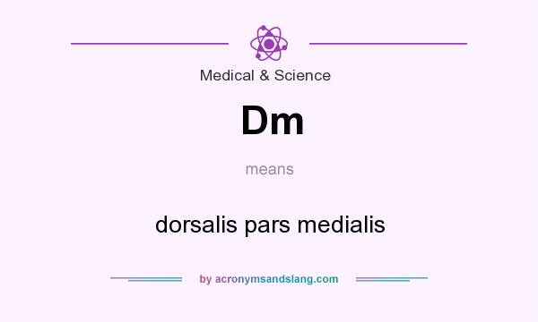 What does Dm mean? It stands for dorsalis pars medialis